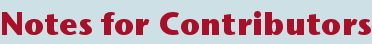 Notes for Contributors